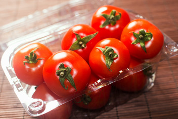 tomatoes in plastic package