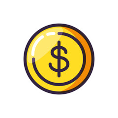 coin dollar isolated icon