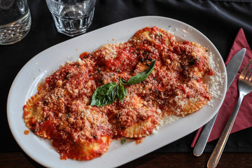 italian ravioli with tomato