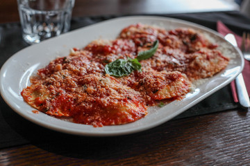 italian ravioli with tomato
