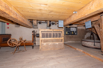 Fototapeta na wymiar Interior of old water mill