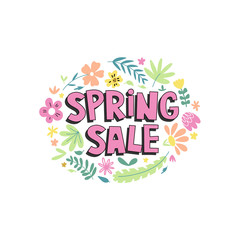 Spring sale background with flowers