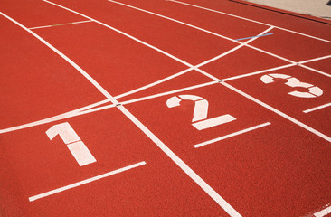 Startlinie auf Sportplatz