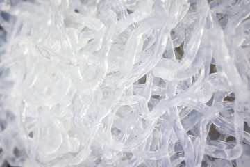 Fresh Cellophane Glass Noodles Ready in a Salad Bar.