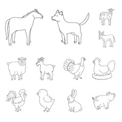 Isolated object of homemade and countryside sign. Collection of homemade and agriculture vector icon for stock.
