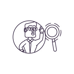 businessman elegant with magnifying glass