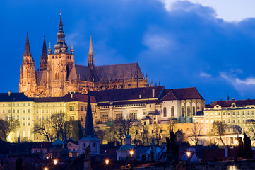 Prague castle at night