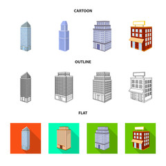Isolated object of construction and building icon. Collection of construction and estate vector icon for stock.