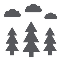Forest glyph icon, park and nature, trees sign, vector graphics, a solid pattern on a white background.