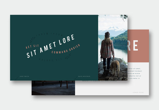 Presentation Layout with Grey and Terracotta Elements