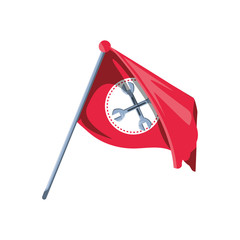 flag with wrenches tools crossed