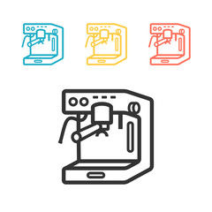 Coffee maker machine line icon . Simple vector.