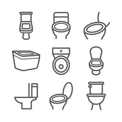 Toilet line icon. Vector signs for web graphics.