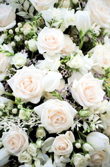 A bouquet of white roses