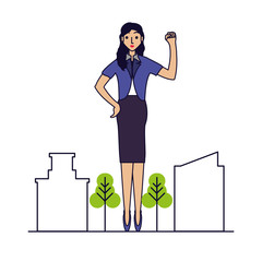 business woman elegant with cityscape