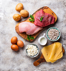 Products rich in amino acids.