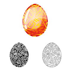 Isolated object of egg and dragon logo. Collection of egg and transparent stock vector illustration.