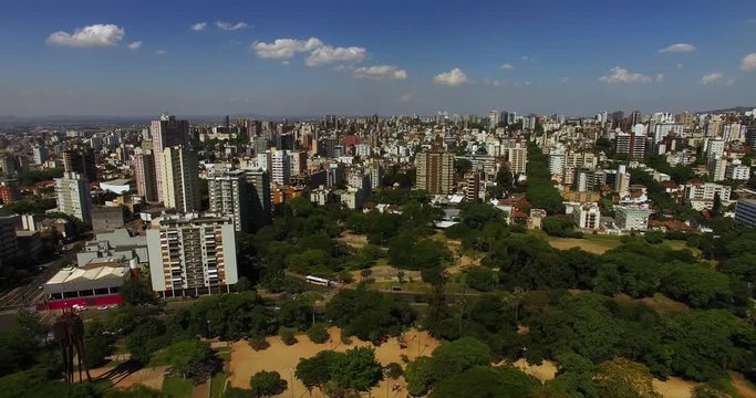 PORTO ALEGRE: City in Brazil by aerial view in clear day. 