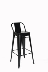iron black bar chair on a white background.bar stool