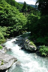 日原川に曳索鉄道