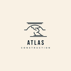 Atlas Construction logo design inspiration custom logo design vector