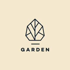 abstract Green Garden Leaf house Real Estate logo design vector inspiration custom logo design