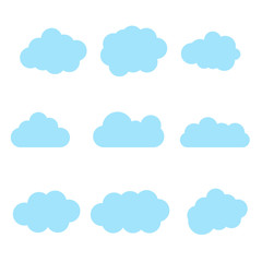 Fototapeta premium Clouds icon set with shadow