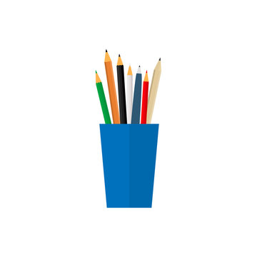 Cup pencils icon