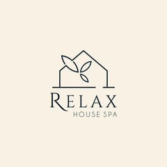 Relax House modern Spa with flowers custom logo design inspiration