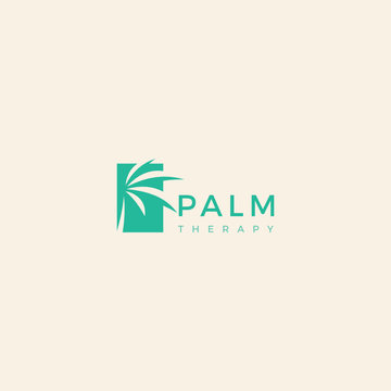Palm leaf template custom logo design vector inspiration