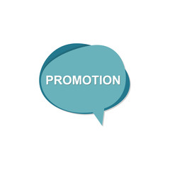 Promotion inscription on speech bubble