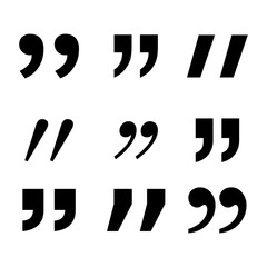 Quotes mark icon set