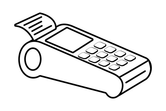 Technology work office dataphone isolated black and white