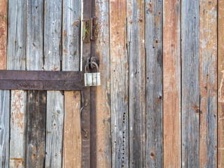 Old wooden wall painted with paint.