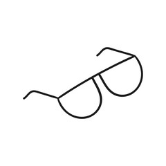 Drawn outlined icon of a bright sunglasses