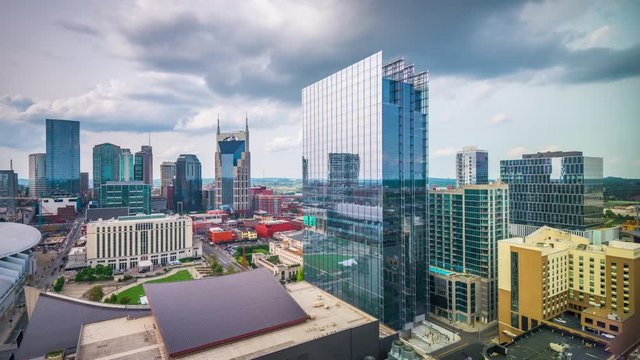 Nashville, Tennessee, USA downtown cityscape rooftop view