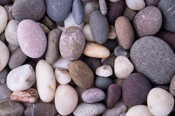 Fototapeta na wymiar Varied pebbles top view texture