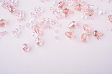 Jewelry gems beads pink and white colors