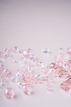 Jewelry gems beads pink and white colors