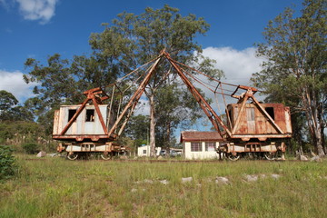 Old crane in the field