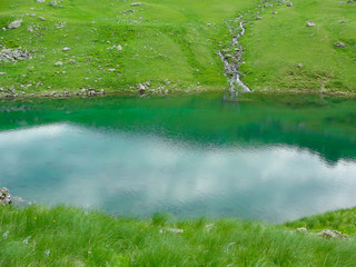 Caucasus Mountains near Rosha. Chaukhi massif and Abudelauri lakes. -Image 