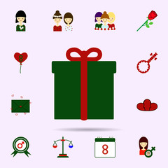Gift, ribbon color icon. Universal set of 8 march for website design and development, app development