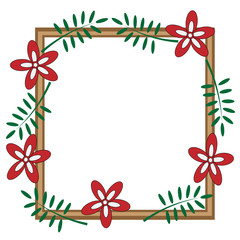 frame with flowers and branches