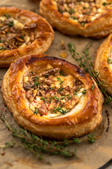 Puff Pastry Tart with Walnuts, Cheese, and Honey