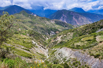 Fototapeta na wymiar The landscape at Curahusi in Peru