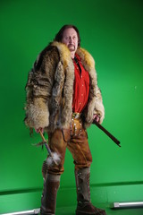 Mountain Man, flintlock, cutlass, knife, coonskin, fur, leather, buckskin, mountain man, beaver, gold,