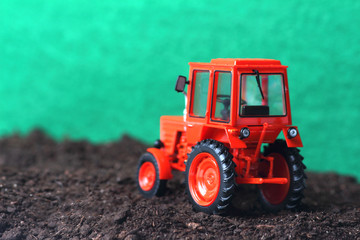 red tractor in a field