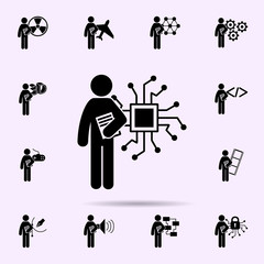 man with electrical degree icon. Universal set of student degree for website design and development, app development