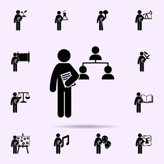 man with management degree icon. Universal set of student degree for website design and development, app development