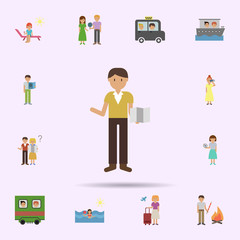 Map, man cartoon icon. Universal set of travel for website design and development, app development